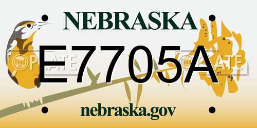 E7705A Nebraska License Plate
