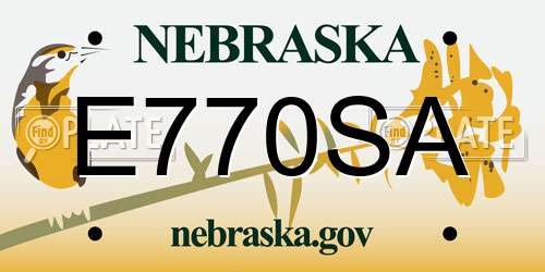 E770SA Nebraska License Plate