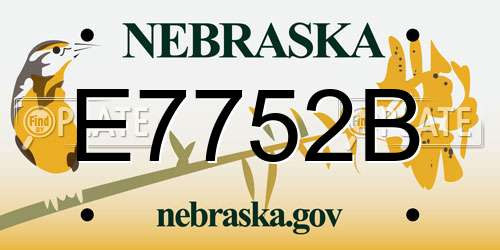 E7752B Nebraska License Plate