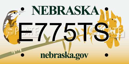 E775TS Nebraska License Plate