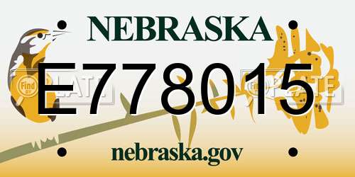 E778015 Nebraska License Plate