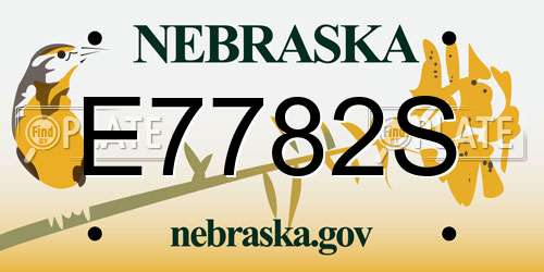 E7782S Nebraska License Plate