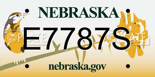 E7787S Nebraska License Plate