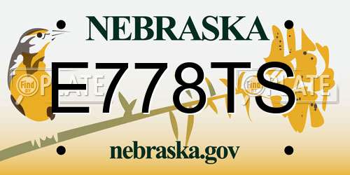 E778TS Nebraska License Plate