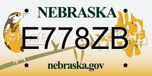 E778ZB Nebraska License Plate