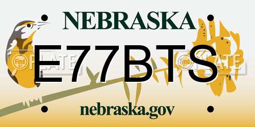 E77BTS Nebraska License Plate