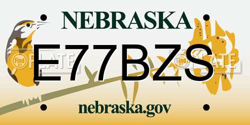 E77BZS Nebraska License Plate