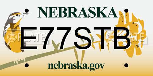 E77STB Nebraska License Plate