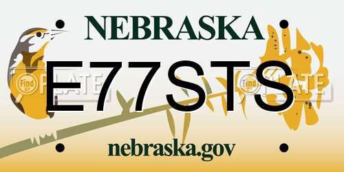 E77STS Nebraska License Plate
