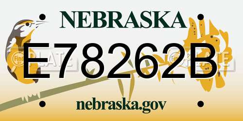 E78262B Nebraska License Plate