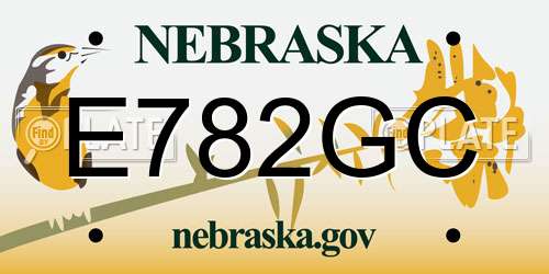 E782GC Nebraska License Plate