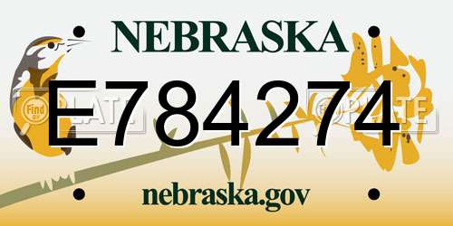 E784274 Nebraska License Plate