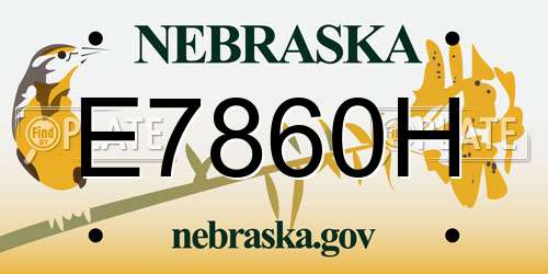 E7860H Nebraska License Plate