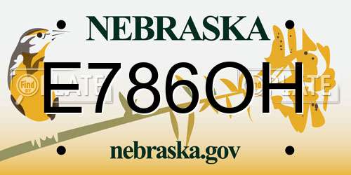 E786OH Nebraska License Plate