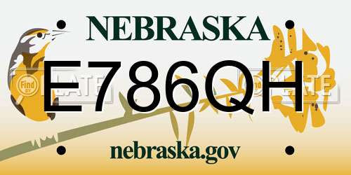 E786QH Nebraska License Plate