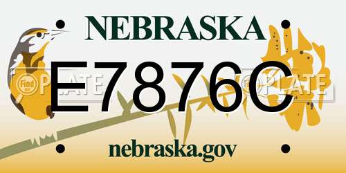 E7876C Nebraska License Plate