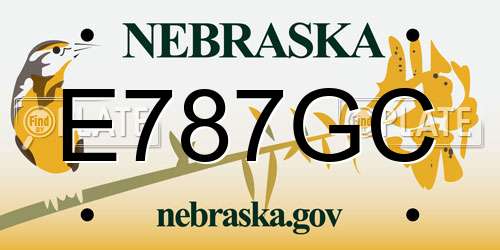 E787GC Nebraska License Plate