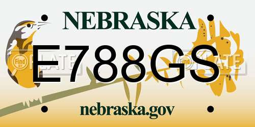 E788GS Nebraska License Plate