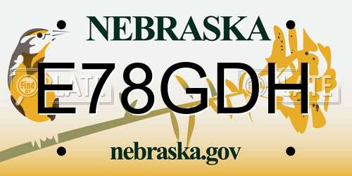 E78GDH Nebraska License Plate
