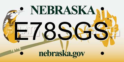 E78SGS Nebraska License Plate