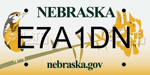 E7A1DN Nebraska License Plate