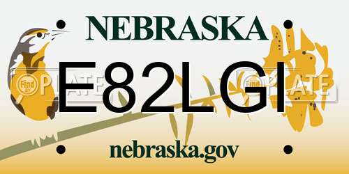E82LGI Nebraska License Plate