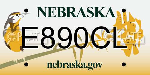 E890CL Nebraska License Plate