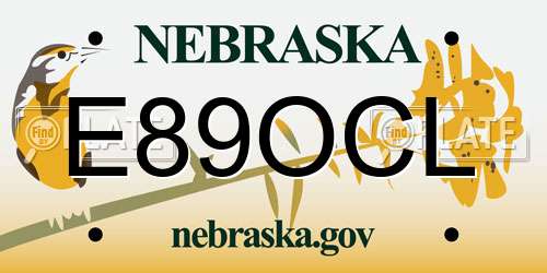 E89OCL Nebraska License Plate
