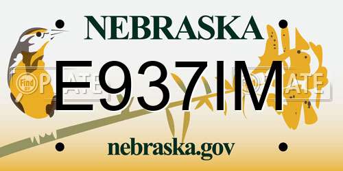 E937IM Nebraska License Plate