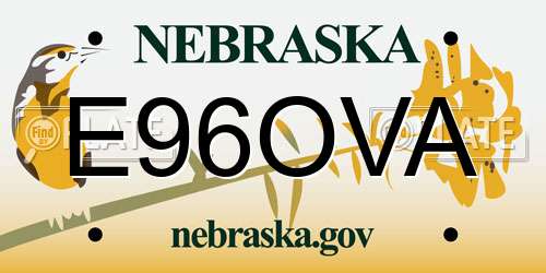 E96OVA Nebraska License Plate