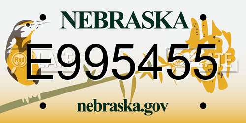 E995455 Nebraska License Plate