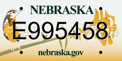E995458 Nebraska License Plate