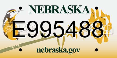 E995488 Nebraska License Plate