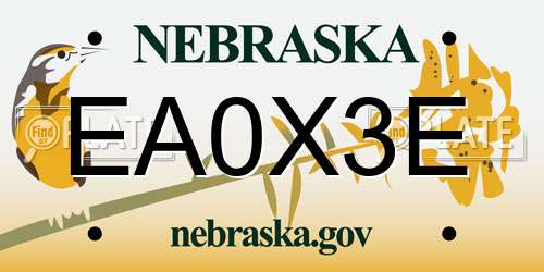 EA0X3E Nebraska License Plate