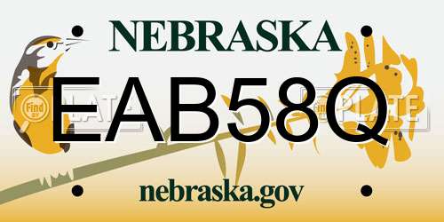 EAB58Q Nebraska License Plate