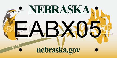 EABX05 Nebraska License Plate
