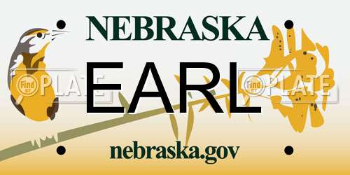 EARL Nebraska License Plate