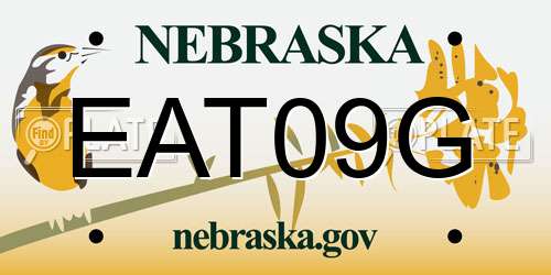 EAT09G Nebraska License Plate