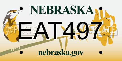 EAT497 Nebraska License Plate