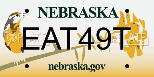 EAT49T Nebraska License Plate