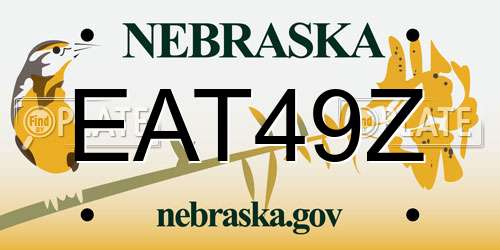 EAT49Z Nebraska License Plate