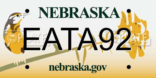 EATA92 Nebraska License Plate
