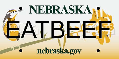 EATBEEF Nebraska License Plate