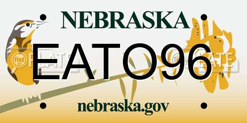 EATO96 Nebraska License Plate