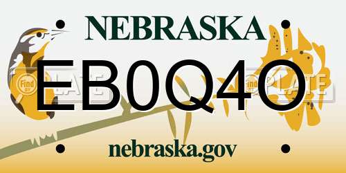 EB0Q4O Nebraska License Plate