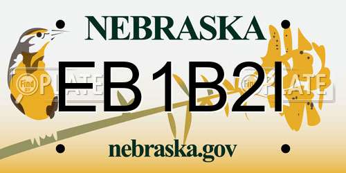 EB1B2I Nebraska License Plate