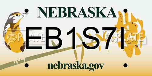 EB1S7I Nebraska License Plate