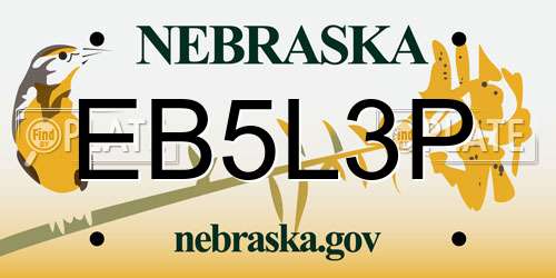 EB5L3P Nebraska License Plate