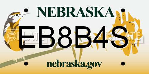 EB8B4S Nebraska License Plate