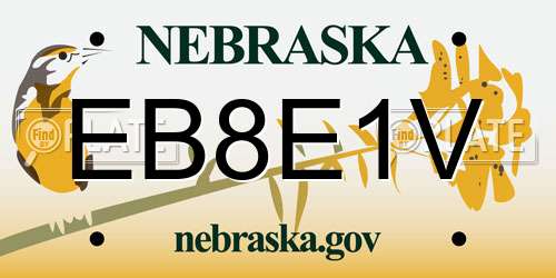 EB8E1V Nebraska License Plate